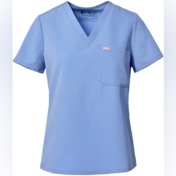 FIGS Catarina Scrub Top in Cool Blue - Picture 11 of 11